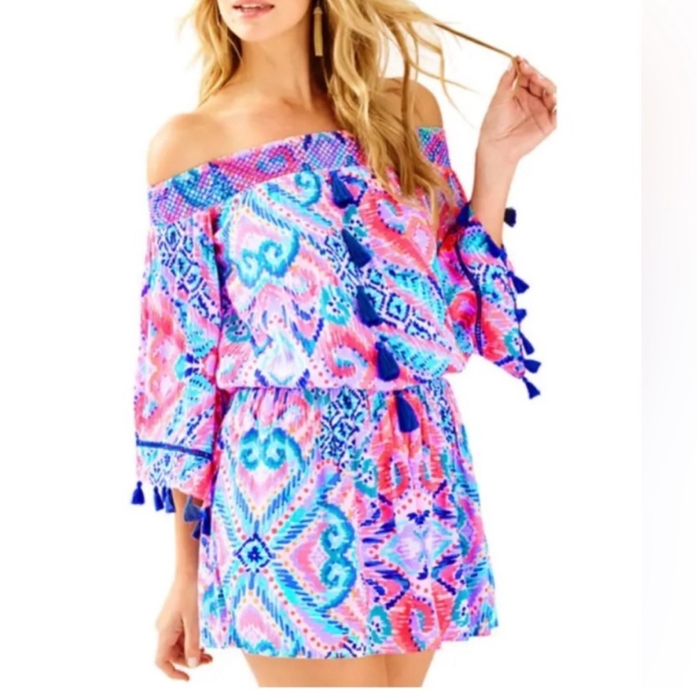 Lilly Pulitzer "Joelle" Off The Shoulder Tunic dress Sz XS